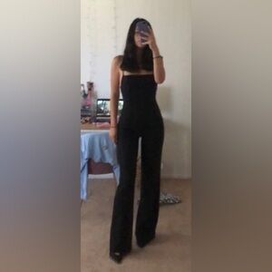 Black Jumpsuit with Front Pleat